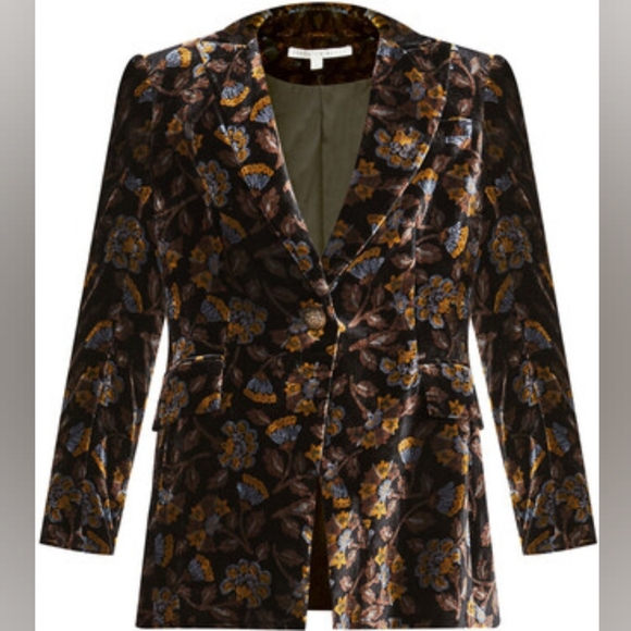 NWOT NEW Veronica Beard Long And Lean Velvet Floral Dickey Jacket Blazer Size 4 - Picture 5 of 15